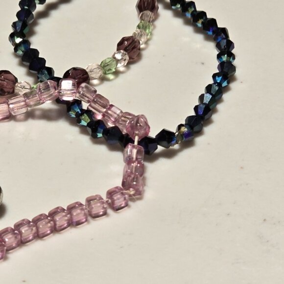 Handmade Crystal Beaded Stretchy Bracelet Lot of 6 - Picture 6 of 6